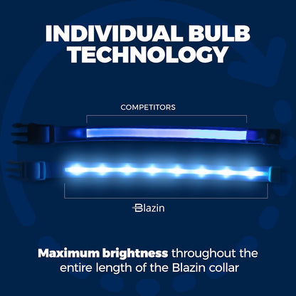 LED Dog Collar - Original Rechargeable Waterproof Light with 1,000 Feet Visibility for Safe Night Walking - USA Brand