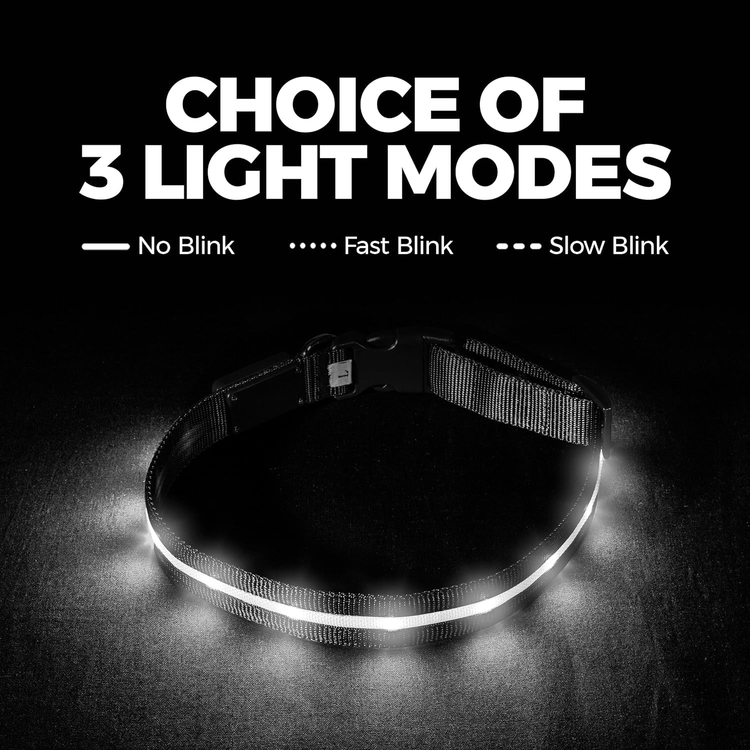 LED Dog Collar - Original Rechargeable Waterproof Light with 1,000 Feet Visibility for Safe Night Walking - USA Brand