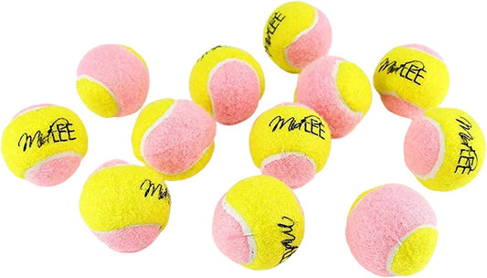 X-Small Dog Tennis Balls - 1.5" Pack of 12 - Mini Fetch Balls for Puppies - Yellow and Pink